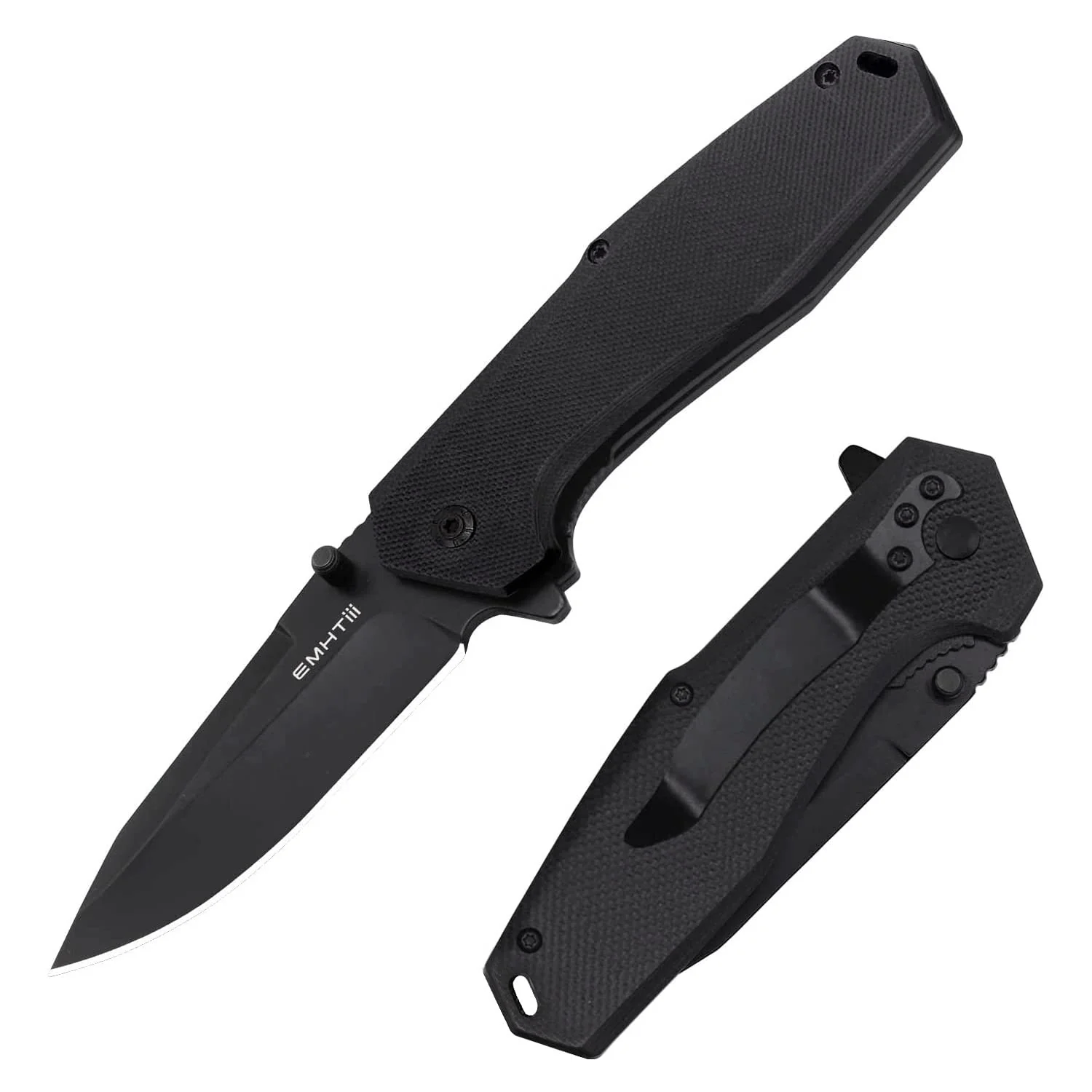 EMH03 Складной карманный нож EDC — чёрное лезвие из нержавеющей стали 3.54"
